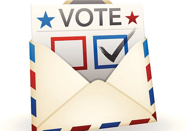 Vote ballot in an envelope.